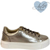 Carmela Gold Leather Studded Platform Sneakers