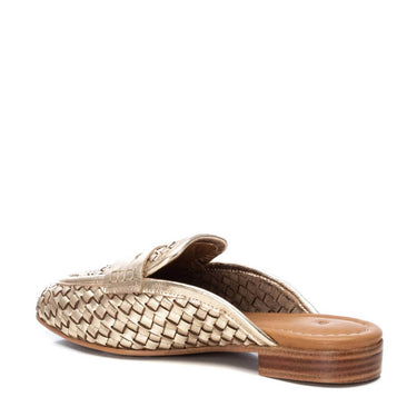 Carmela Gold Woven Leather Flat Slip On Mules