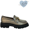 Carmela Pewter Leather Chunky Loafers