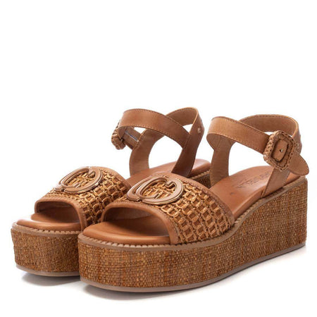 Carmela Tan Leather Flatform Sandals