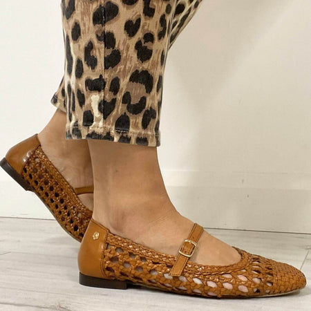 Carmela Tan Woven Leather Pumps