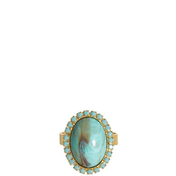 Caroline Svedbom Gold Alexander Boho Ring - Turquoise Matt