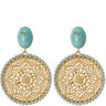 Caroline Svedbom Gold Alexander Boho Earrings - Turquoise Matt