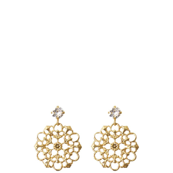 Caroline Svedbom Gold Andrea Earrings - Clear