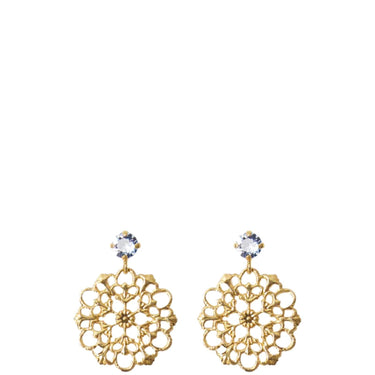 Caroline Svedbom Gold Andrea Earrings - Light Sapphire
