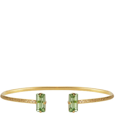 Caroline Svedbom Gold Baguette Bangle - Peridot