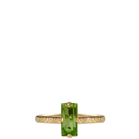 Caroline Svedbom Gold Baguette Ring - Peridot