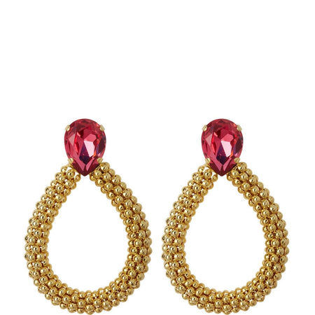 Caroline Svedbom Gold Classic Rope Earrings - Mulberry Red