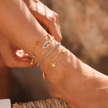 Caroline Svedbom Gold Greek Eye Anklet