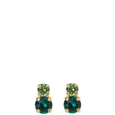 Caroline Svedbom Gold Leah Stud Earrings - Green Combo