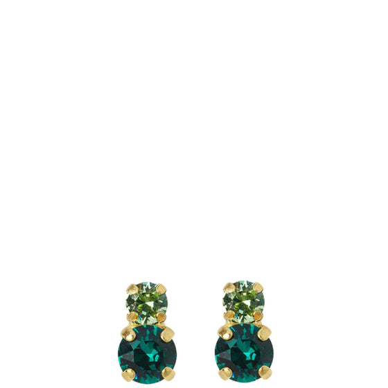 Caroline Svedbom Gold Leah Stud Earrings - Green Combo