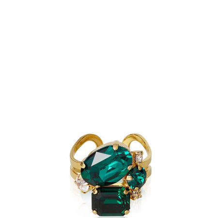 Caroline Svedbom Gold Mini Caroline Ring - Emerald