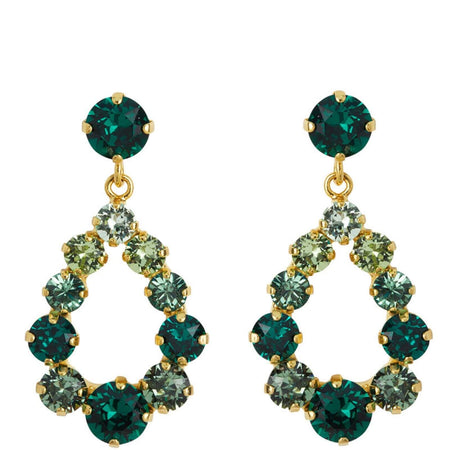 Caroline Svedbom Gold Mini Delia Drop Earrings - Green Combo