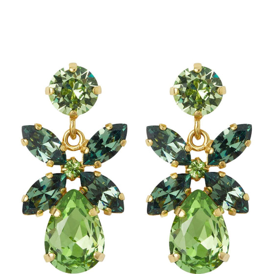 Caroline Svedbom Gold Mini Dione Statement Earrings - Peridot Erinite