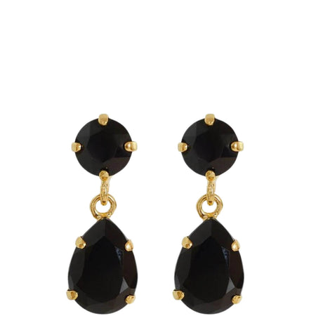 Caroline Svedbom Gold Mini Drop Earrings - Jet