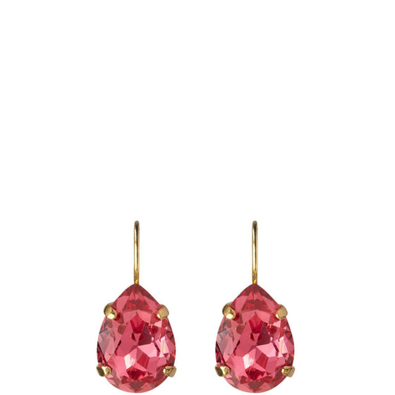 Caroline Svedbom Gold Mini Drop Earrings - Mulberry Red