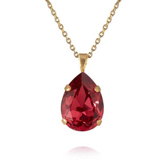 Caroline Svedbom Gold Mini Drop Necklace - Scarlet