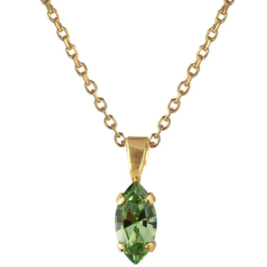 Caroline Svedbom Gold Petite Navette Necklace - Peridot