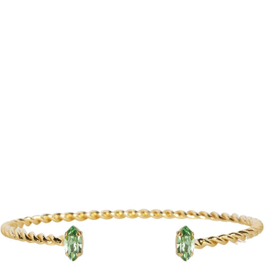 Caroline Svedbom Gold Petite Navette Bangle - Peridot