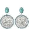 Caroline Svedbom Silver Alexander Boho Earrings - Turquoise Matt