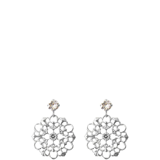 Caroline Svedbom Silver Andrea Earrings - Clear