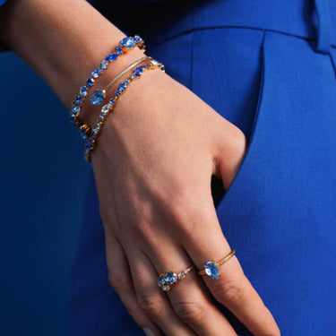 Caroline Svedbom Silver Antonia Bangle - Blue Combo