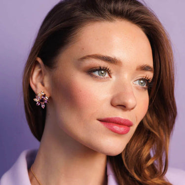 Caroline Svedbom Silver Melia Earrings - Violet Combo