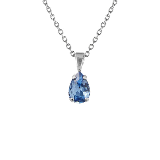 Caroline Svedbom Silver Petite Drop Necklace - Lapis