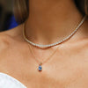 Caroline Svedbom Silver Petite Drop Necklace - Lapis