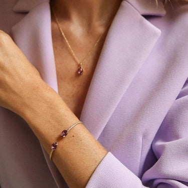 Caroline Svedbom Silver Petite Drop Bangle - Iris