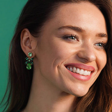 Caroline Svedbom Gold Mini Dione Statement Earrings - Peridot Erinite