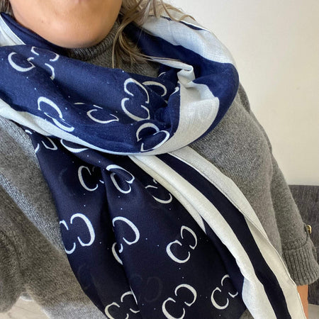 Carrie CC Scarf - Navy White