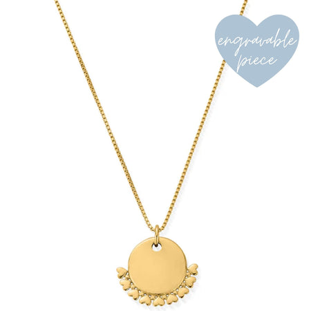 ChloBo Box Chain Hearts Pendant Necklace - Gold