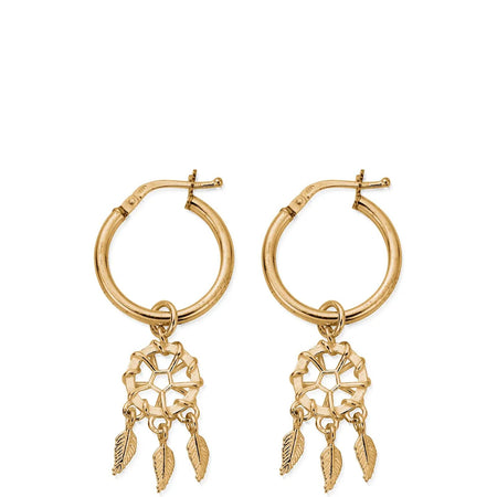 ChloBo Chain Dream Catcher Hoop Earrings - Gold