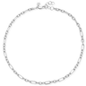 ladies silver oval and round link necklace for layering