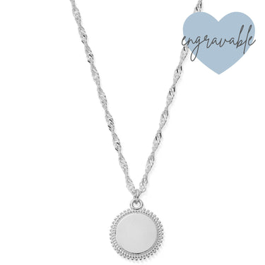 ChloBo Curb Chain Moon Coin Pendant Necklace