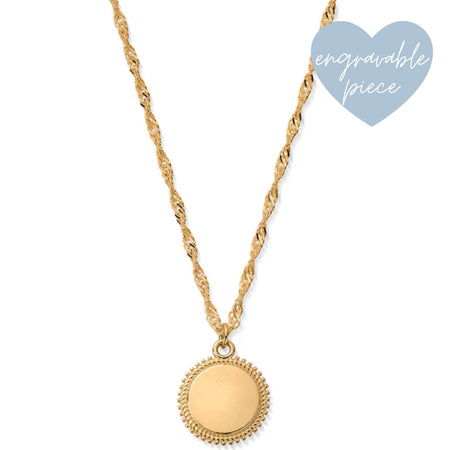 ChloBo Curb Chain Moon Coin Pendant Necklace - Gold