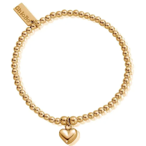 ChloBo Cute Charm Puffed Heart Bracelet - Gold