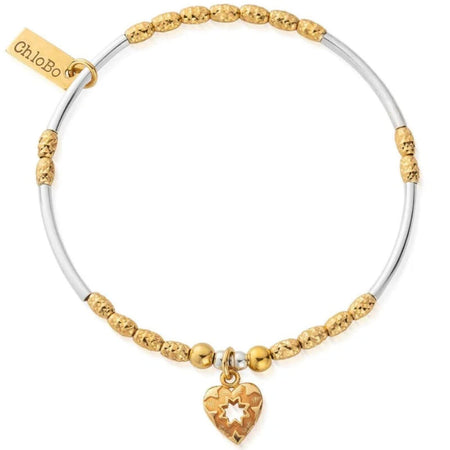 ChloBo Decorated Star Heart Bracelet - Gold & Silver