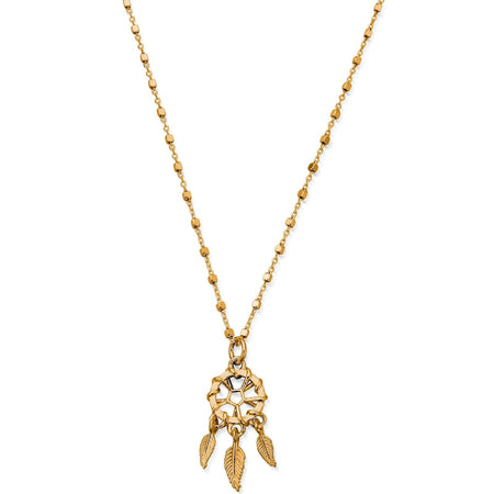 ChloBo Delicate Cube Chain Dream Catcher Necklace - Gold