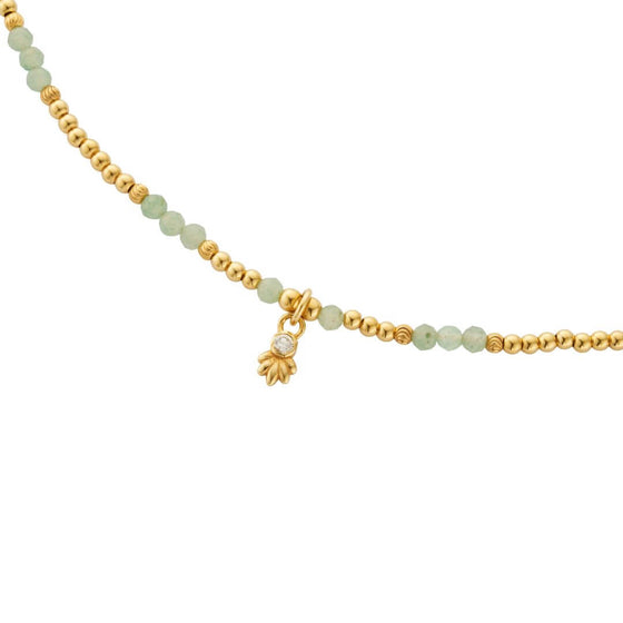 chlobo-glistening-flower-bud-aventurine-choker-necklace-gold