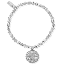 ladies sterling silver bracelet with disc charm