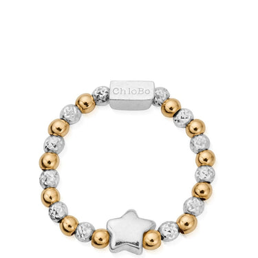 ChloBo Inset Star Ring - Two Tone