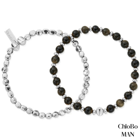 ChloBo MAN - Golden Obsidian Style Bracelet Set