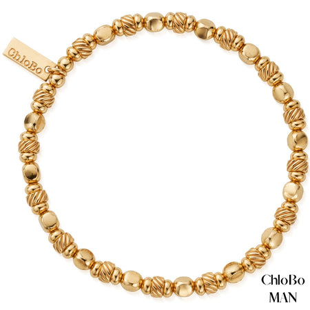 ChloBo MAN - Twisted Cube Bracelet - Gold