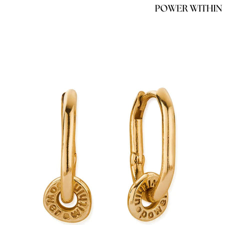 ChloBo Power Within Oval Hoop Earrings - Gold