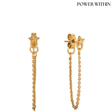 ChloBo Radiant Essence Chain Stud Earrings - Gold