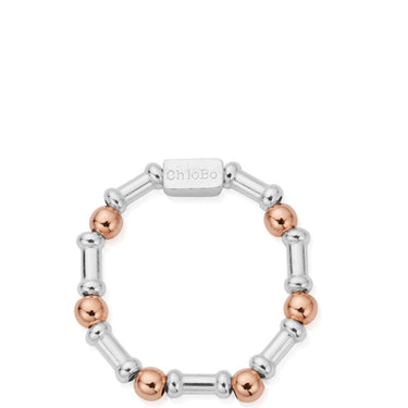 ChloBo Rhythm Of Water Ring - Two Tone Rose/Silver