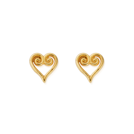 chlobo-scroll-heart-stud-earrings-gold