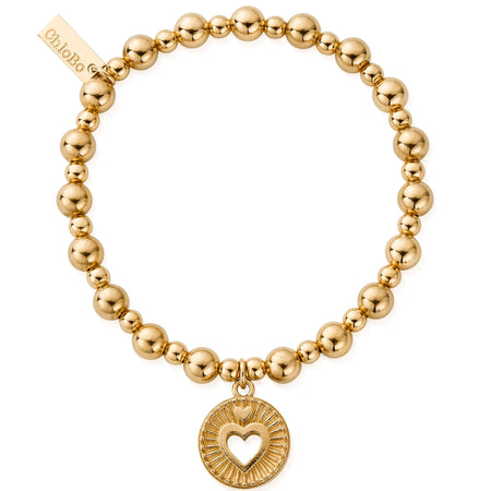 ChloBo Small Ball Guiding Heart Bracelet - Gold